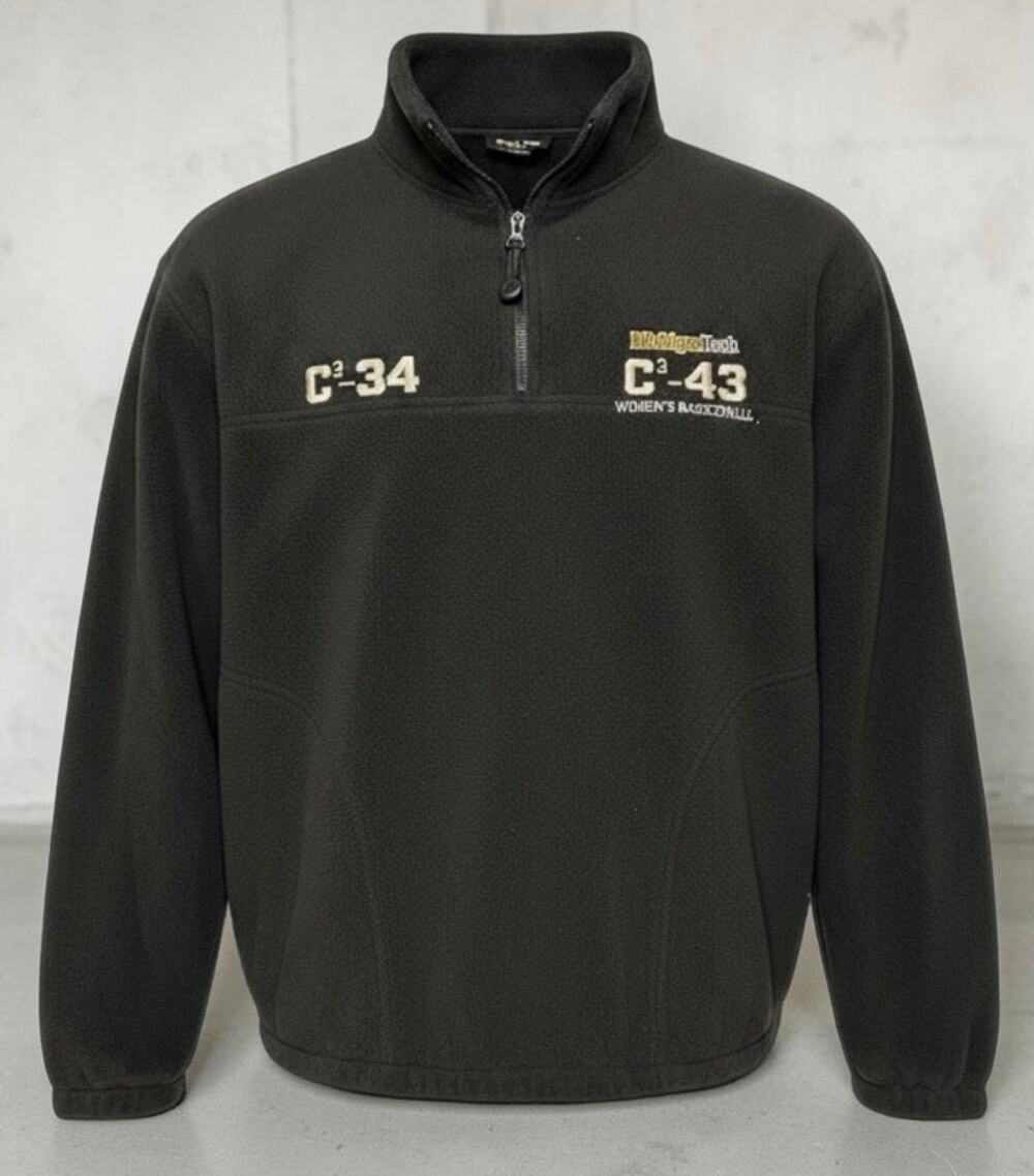 Vintage Holloway Michigan Tech Womens Basketball Fleece 1/4 Zip Pullover M